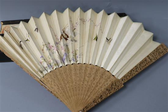 A Chinese fan, boxed